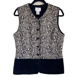 VTG Susan Bristol Velvet Vest Womens Sz10 Tapestry Victorian Cowgirl